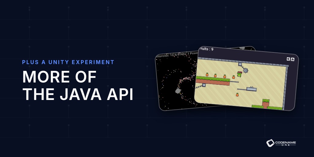 Java code and a Unity game running on Codename One